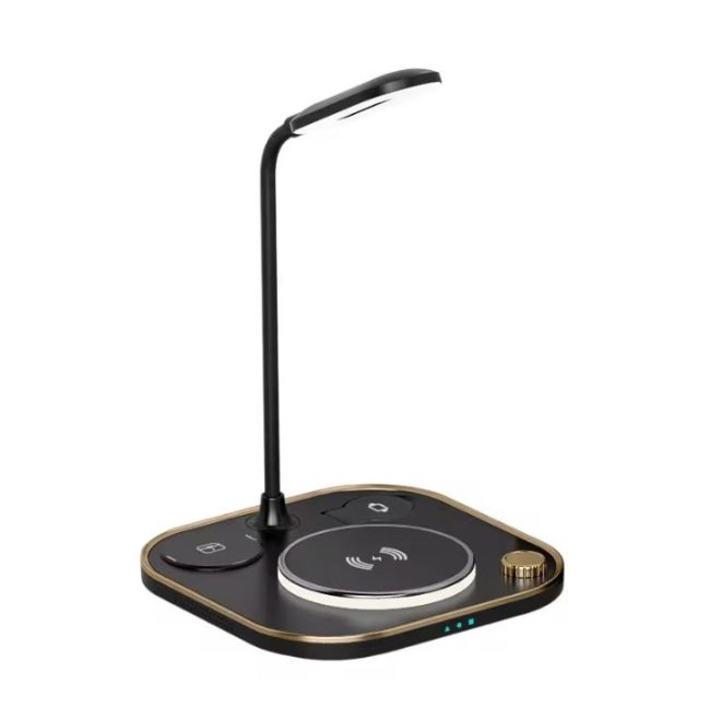 lampa cu incarcare wireless 4 in 1 model x3 g n25 ajustare luminozitate compatibila apple negru 1