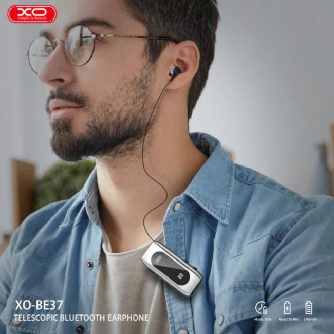 lavaliera xo be37 casca in ear bluetooth capacitate 140mah afisaj digital negru 6