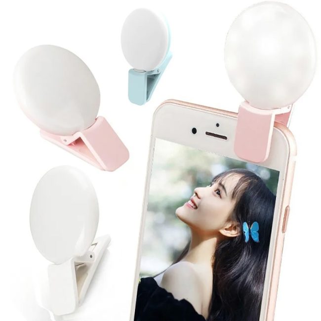 lumina led pentru telefon selfie video live ultra compacta usb c mini q alb 3