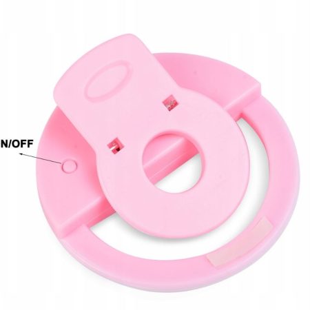 lumina led tip inel pentru selfie video live prindere pe telefon rk 12 roz