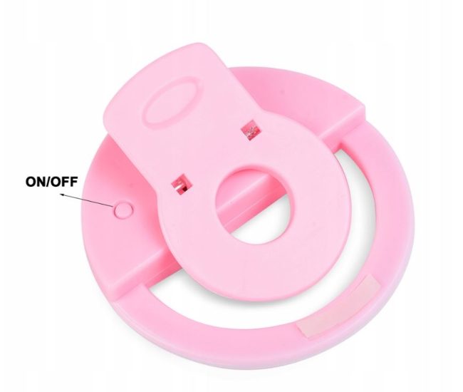 lumina led tip inel pentru selfie video live prindere pe telefon rk 12 roz