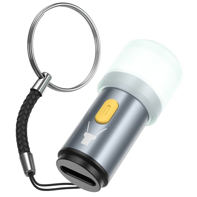mini lampa led hoco ua38a alimentare type c gri 6