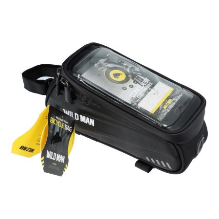 portbagaj pentru bicicleta cu suport telefon waterproof 1l wildman es3 4 7 negru 2