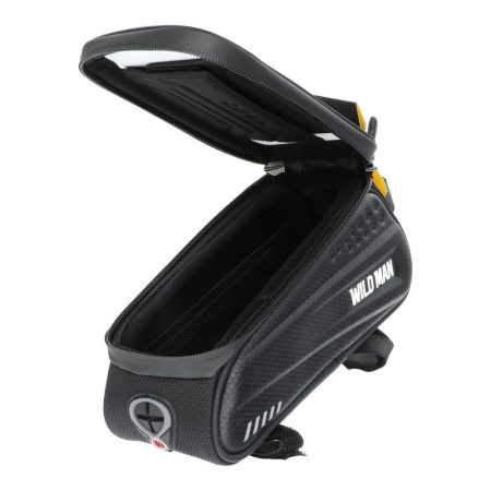 portbagaj pentru bicicleta cu suport telefon waterproof 1l wildman es3 4 7 negru 3