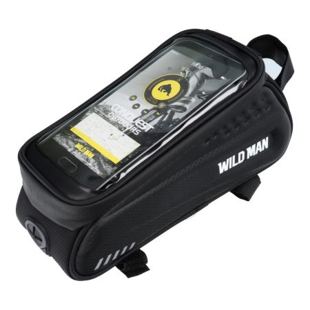 portbagaj pentru bicicleta cu suport telefon waterproof 1l wildman es3 4 7 negru 4