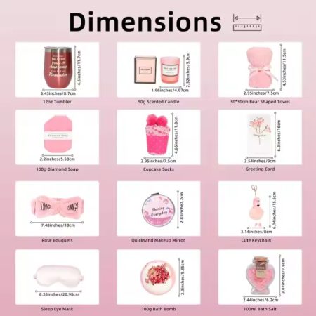 set aniversar femei 13 produse beauty relaxare rasfat si feminitate roz 1