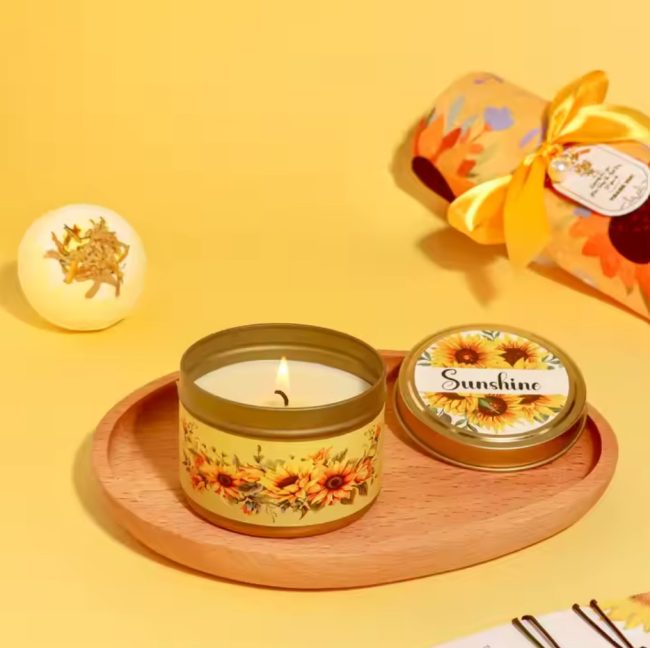 set cadou sunshine bijuterii simbolice relaxare rasfat si energie buna galben 2