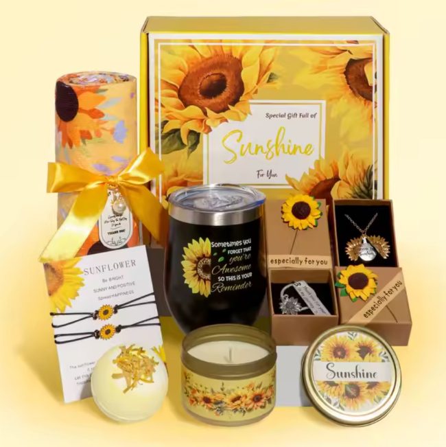 set cadou sunshine bijuterii simbolice relaxare rasfat si energie buna galben