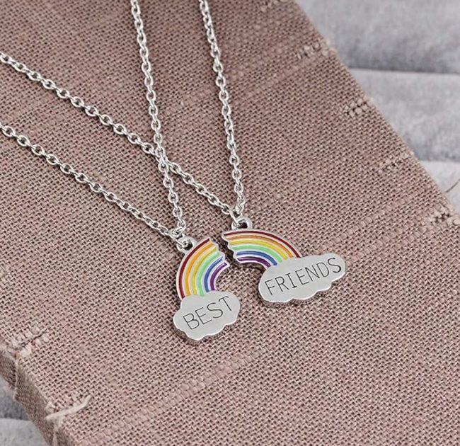 set lantisoare prietenie best friends curcubeu 2 piese colorate 31