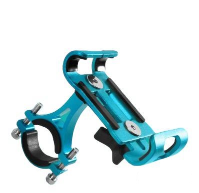 Suport de bicicleta/motocicleta pentru telefon, Montare pe ghidon, Aluminiu, Rotativ 360 grade, Aubtec, Albastru