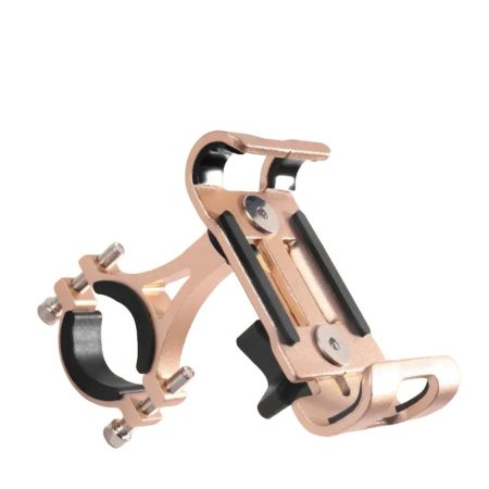 Suport de bicicleta/motocicleta pentru telefon, Montare pe ghidon, Aluminiu, Rotativ 360 grade, Aubtec, Auriu