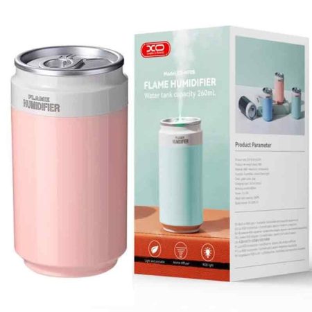 Umidificator Auto/Camera, XO-HF08 Flame, Aromaterapie si LED colorat, 3 Trepte Atomizare, Aspect Doza, Roz