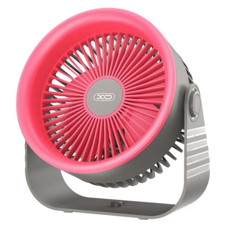 Ventilator Birou/Perete XO-MF86, Baterie 3600mAh, 4 Trepte de viteza, Roz