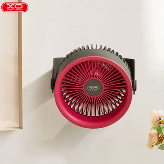 ventilator birou perete xo mf86 baterie 3600mah 4 trepte de viteza roz