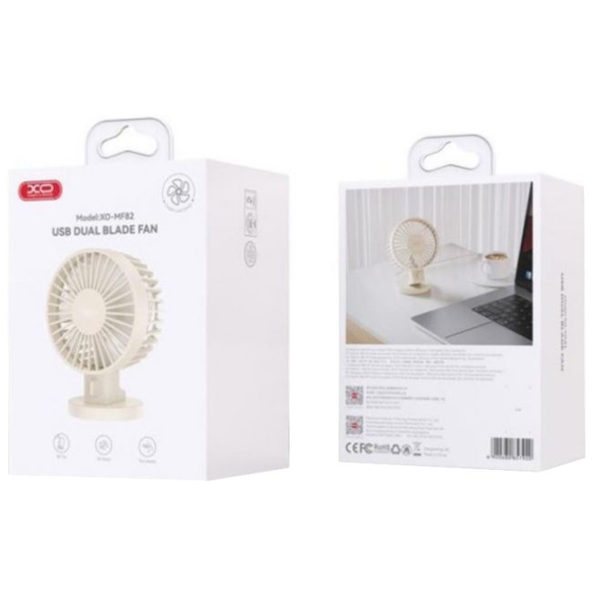 ventilator birou silentios xo mf82 lama dubla cu 2 viteze 200mah bej 2