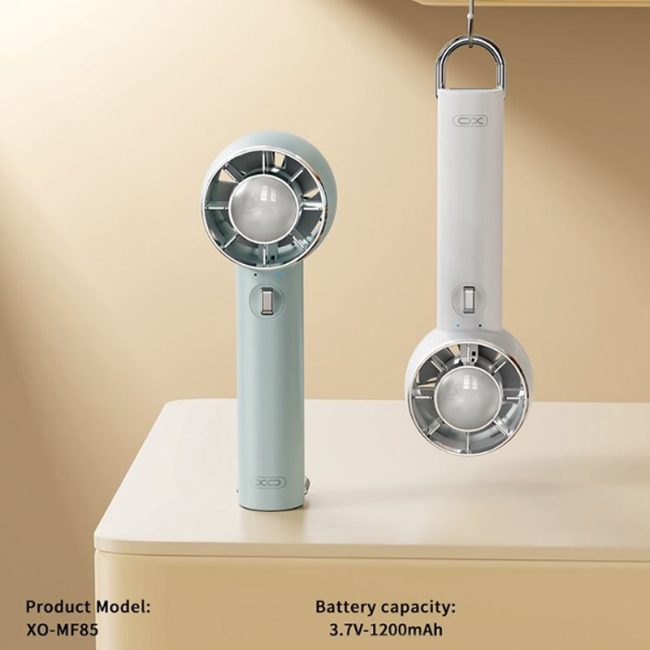 ventilator portabil xo mf85 suport birou baterie 1200mah 3 trepte de viteza alb 4