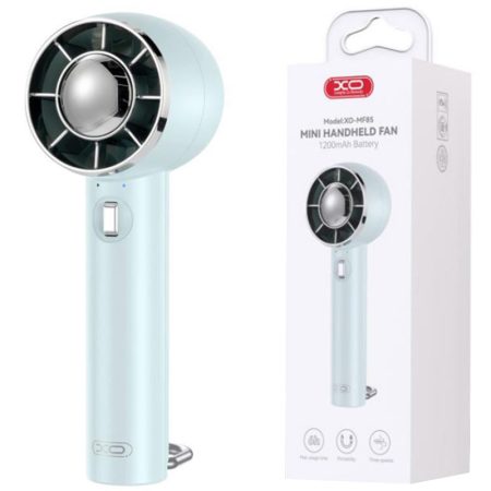 Ventilator Portabil XO-MF85, Suport birou, Baterie 1200mAh, 3 Trepte de viteza, Albastru