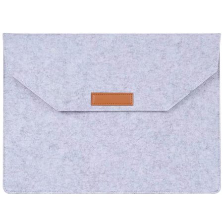 Husa Plic cu 2 Buzunare, Macbook 13"-14", Soft envelope, Business, Textil, Gri