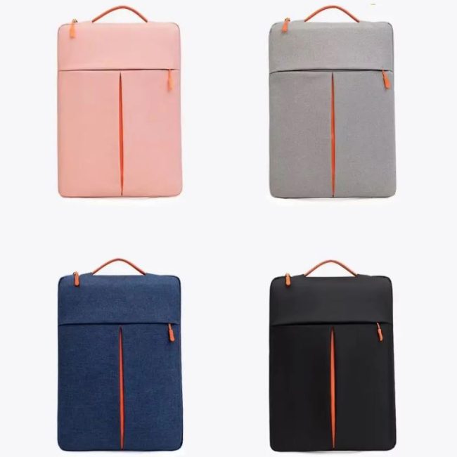 geanta business pentru laptop 13 14 4 buzunare fermoar portocaliu textil rezistent bleumarin 3