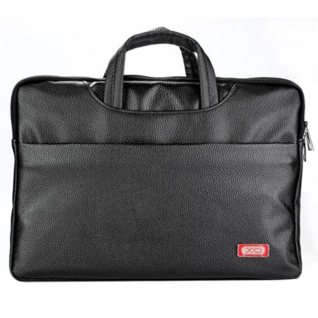 Geanta pentru Laptop 13"-14", XO-CB08, Interior moale, Buzunar exterior, Leather look, Negru