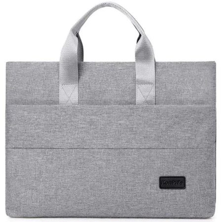 Geanta pentru Laptop 14", Subtire, Textil rezistent, 2 Buzunare, Gri