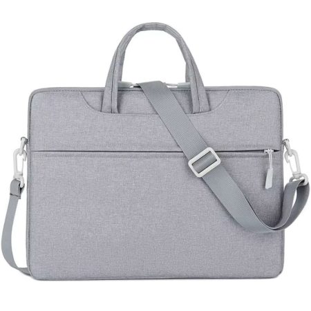Geanta Smart Guard pentru Laptop 13-14", Curea umar, 3 Buzunare, Textil rezistent, Gri